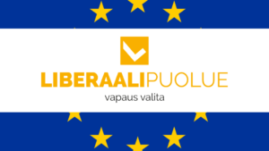 EU lippu ja Liberaalipuolue logo