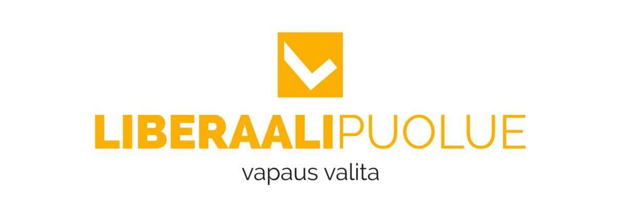 Liberaalipuolue - Vapaus valita social media banner valkoinen tausta logolla